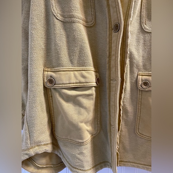 Anthropologie Pilcro Mustard Yellow Distressed Knit Jacket - Picture 4 of 5